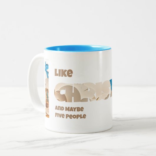 I Like Christmas and Maybe Zweifarbige Tasse (Vorderseite Links)