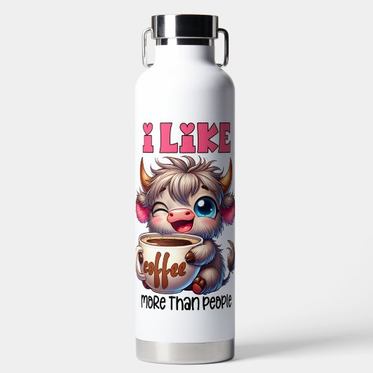 I Like Coffee More Than People  Trinkflasche (Vorderseite)