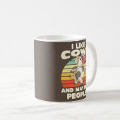 I Like Cows And Maybe 3 People Funny Farm Animal Kaffeetasse (VorderseiteRechts)
