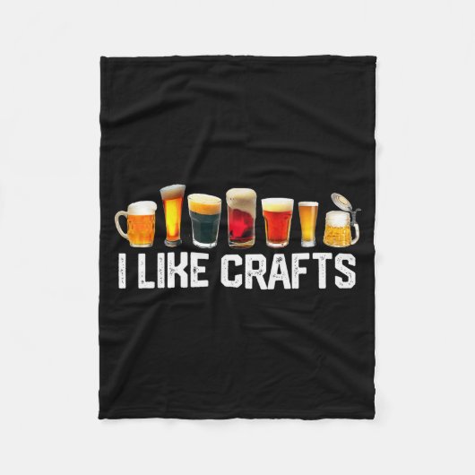 I Like Crafts Craft Beer Microbrew Hops Funny Gift Fleecedecke (Vorderseite)