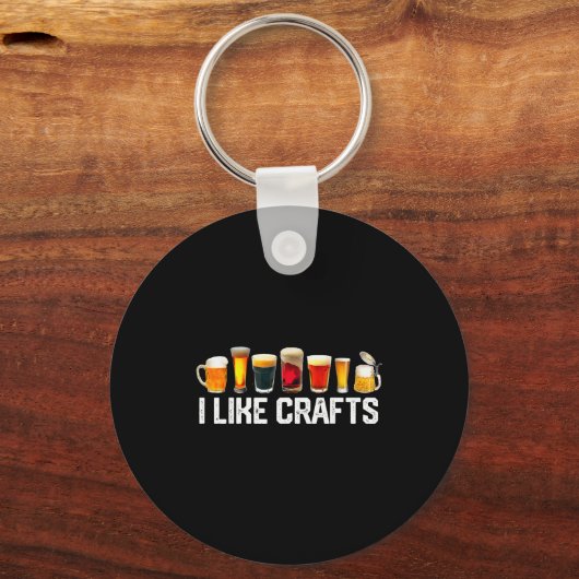 I Like Crafts Craft Beer Microbrew Hops Funny Gift Schlüsselanhänger (Vorderseite)