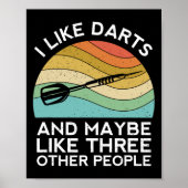 I Like Darts Cricket Dart 501 Beer Retro Funny Thr Poster (Vorne)