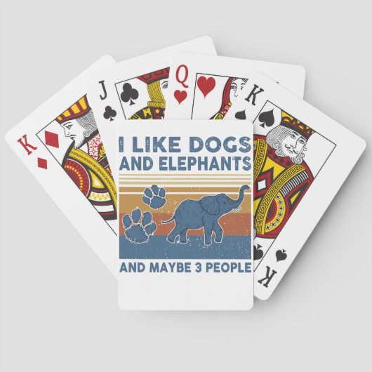 I Like Dogs And Elephants And Maybe 3 People Spielkarten (Rückseite)