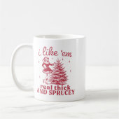 I Like em Real Thick And Sprucey Retro Christmas T Kaffeetasse (Links)