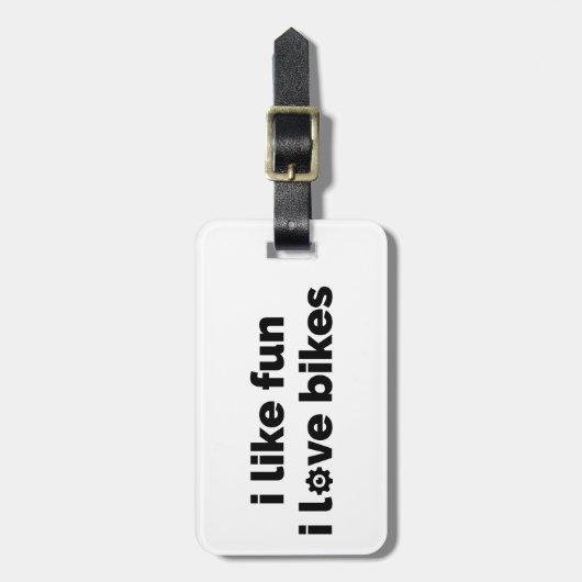 I Like Fun I Love Bikes Gepäckanhänger (Vorderseite vertikal)