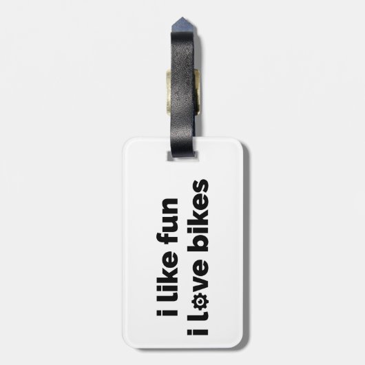 I Like Fun I Love Bikes Gepäckanhänger (Rückseite vertikal)