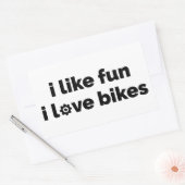 I Like Fun I Love Bikes Rechteckiger Aufkleber (Umschlag)