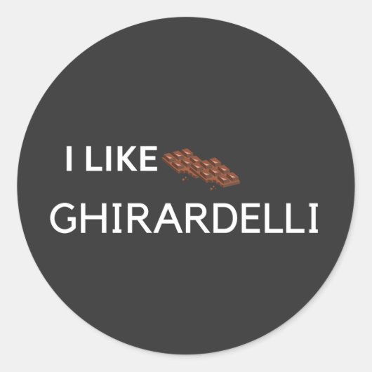 i like ghirardelli chocolate runder aufkleber (Vorderseite)
