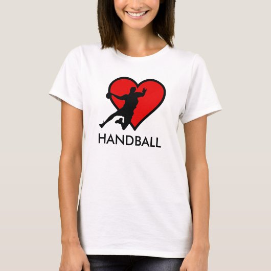 I like Handball with red heart modern design T-Shirt (Vorderseite)