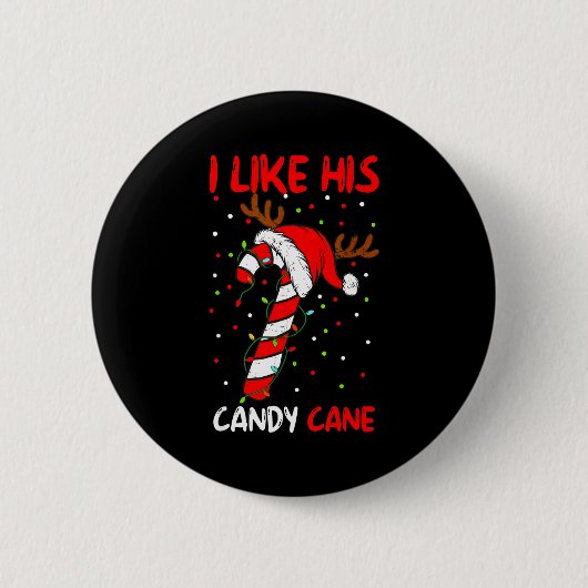 I Like Her Peppermint Candies Couples Matching Chr Button (Vorderseite)