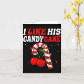 I Like His Candy Cane Couples Matching Christmas F Karte (Gelbe Blume)