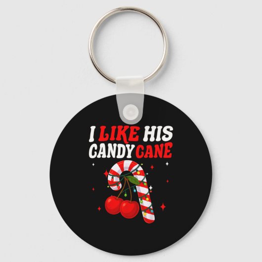 I Like His Candy Cane Couples Matching Christmas F Schlüsselanhänger (Vorderseite)