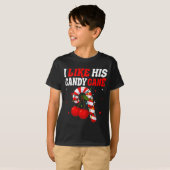I Like His Candy Cane Couples Matching Christmas F T-Shirt (Vorne ganz)