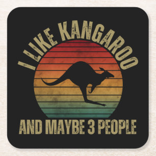 I LIKE KANGAROO AND MAYBE 3 PEOPLE RECHTECKIGER PAPPUNTERSETZER