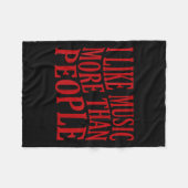 I Like Music More Than People Art Simple Music Moo Fleecedecke (Vorderseite (Horizontal))