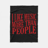 I Like Music More Than People Art Simple Music Moo Fleecedecke (Vorderseite)