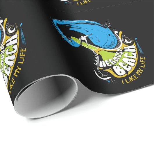 "I like My life" Hermosa Beach Wrapping Paper Geschenkpapier (Rolleneckpunkt)