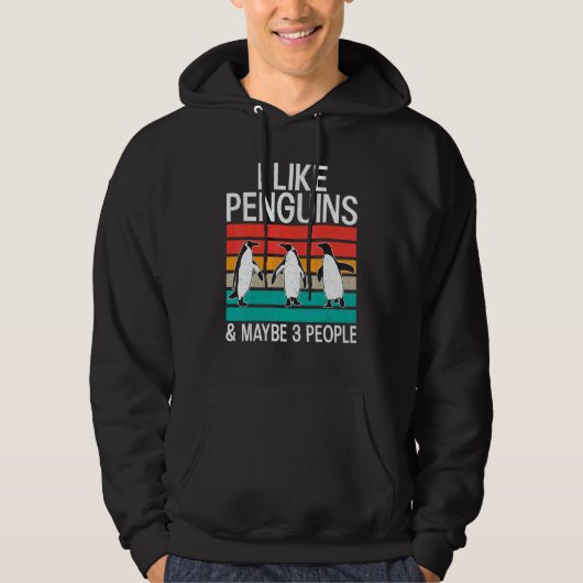 I like Penguins and maybe 3 People Penguin Hoodie (Vorderseite)