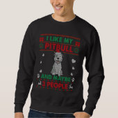 I Like Pitbull Dog    Ugly Christmas Sweater Sweatshirt (Vorderseite)