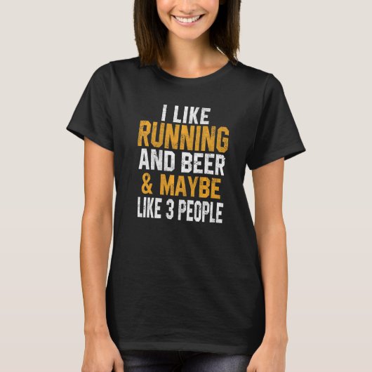 I Like Running And Beer Runner Marathon Workout Tr T-Shirt (Vorderseite)