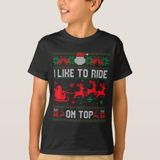 I Like To Ride On Top Christmas Couple Unhinge Paj (Vorderseite)