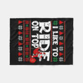 I Like To Ride On Top Funny Naughty Xmas Couple Ma Fleecedecke (Vorderseite (Horizontal))
