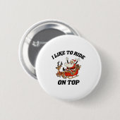 I Like To Ride On Top Funny Santa Couple Matching  Button (Vorne & Hinten)