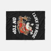 I Like To Ride On Top Funny Santa Couple Matching Fleecedecke (Vorderseite (Horizontal))