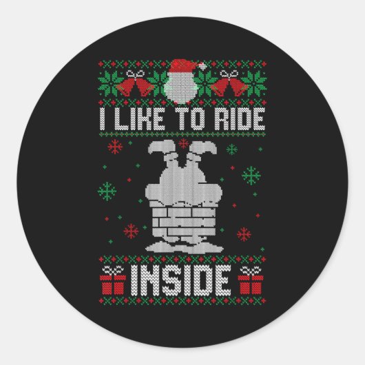 I Like To Ride On Top Slide Inside Couple Matching Runder Aufkleber (Vorderseite)
