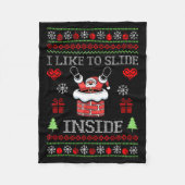 I Like To Slide Inside Funny Santa Couple Matching Fleecedecke (Vorderseite)