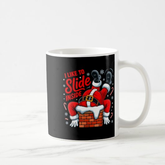 I Like To Slide Inside Funny Santa Couple Matching Kaffeetasse (Rechts)