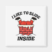 I Like To Slide Inside Funny Santa Couple Matching Magnet (Vorne)
