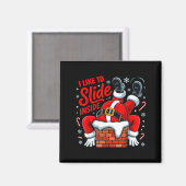 I Like To Slide Inside Funny Santa Couple Matching Magnet (Vorderseite/Rückseite)