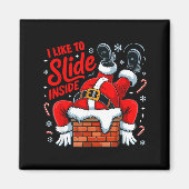 I Like To Slide Inside Funny Santa Couple Matching Magnet (Vorne)