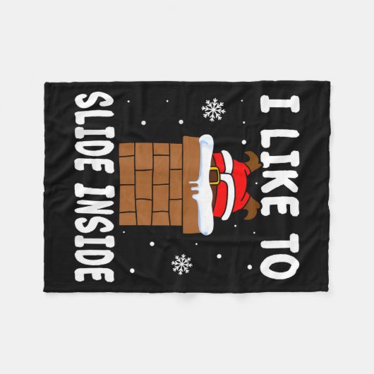 I Like To Slide Inside Funny Xmas Couple Fleecedecke (Vorderseite (Horizontal))