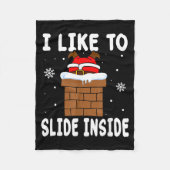 I Like To Slide Inside Funny Xmas Couple Fleecedecke (Vorderseite)