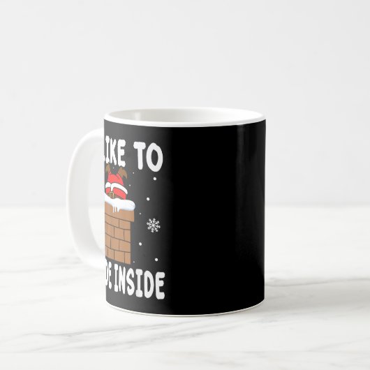 I Like To Slide Inside Funny Xmas Couple Kaffeetasse (Vorderseite Links)
