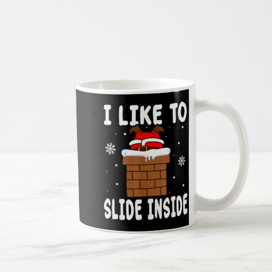 I Like To Slide Inside Funny Xmas Couple Kaffeetasse (Rechts)