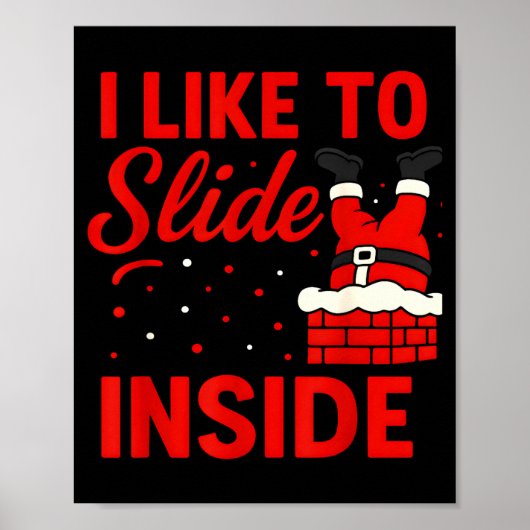 I Like To Slide Inside Funny Xmas Couple Matching  Poster (Vorne)