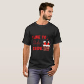 I Like To Slide Inside Funny Xmas Couple Matching T-Shirt (Vorne ganz)
