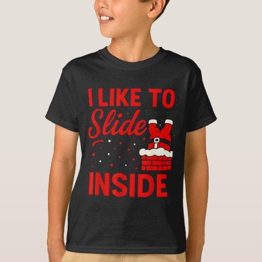 I Like To Slide Inside Funny Xmas Couple Matching  T-Shirt (Vorderseite)