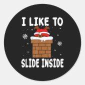 I Like To Slide Inside Funny Xmas Couple Runder Aufkleber (Vorderseite)