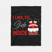 I Like To Slide Inside Funny Xmas Couple Unhinge P Fleecedecke (Vorderseite)