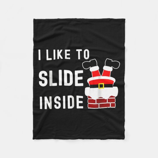 I Like To Slide Inside Funny Xmas Couple Unhinge P Fleecedecke (Vorderseite)