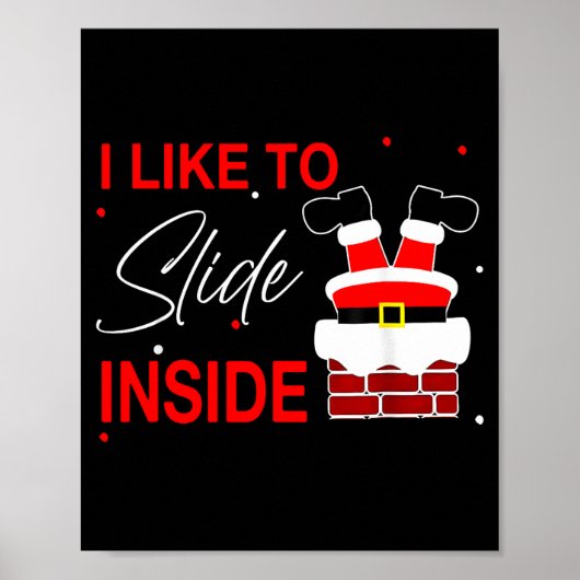 I Like To Slide Inside Funny Xmas Couple Unhinge P Poster (Vorne)