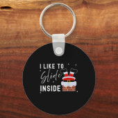 I Like To Slide Inside Funny Xmas Couple Unhinge P Schlüsselanhänger (Vorderseite)