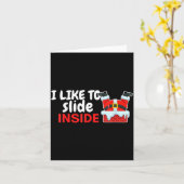 I Like To Slide Inside Santa Humor Christmas Funny Karte (Gelbe Blume)