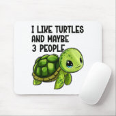 I Like Turtles And Maybe Three People Funny Retro  Mousepad (Mit Mouse)