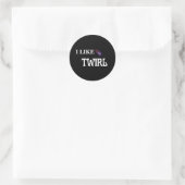 i like twirl runder aufkleber (Tasche)