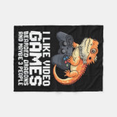 I Like Video Games Bearded Dragon Gamer Introvert Fleecedecke (Vorderseite (Horizontal))